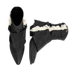 y2k style distressed black denim boots boogzel clothing