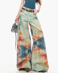 y2k tie dye wide leg jeans boogzel clothing
