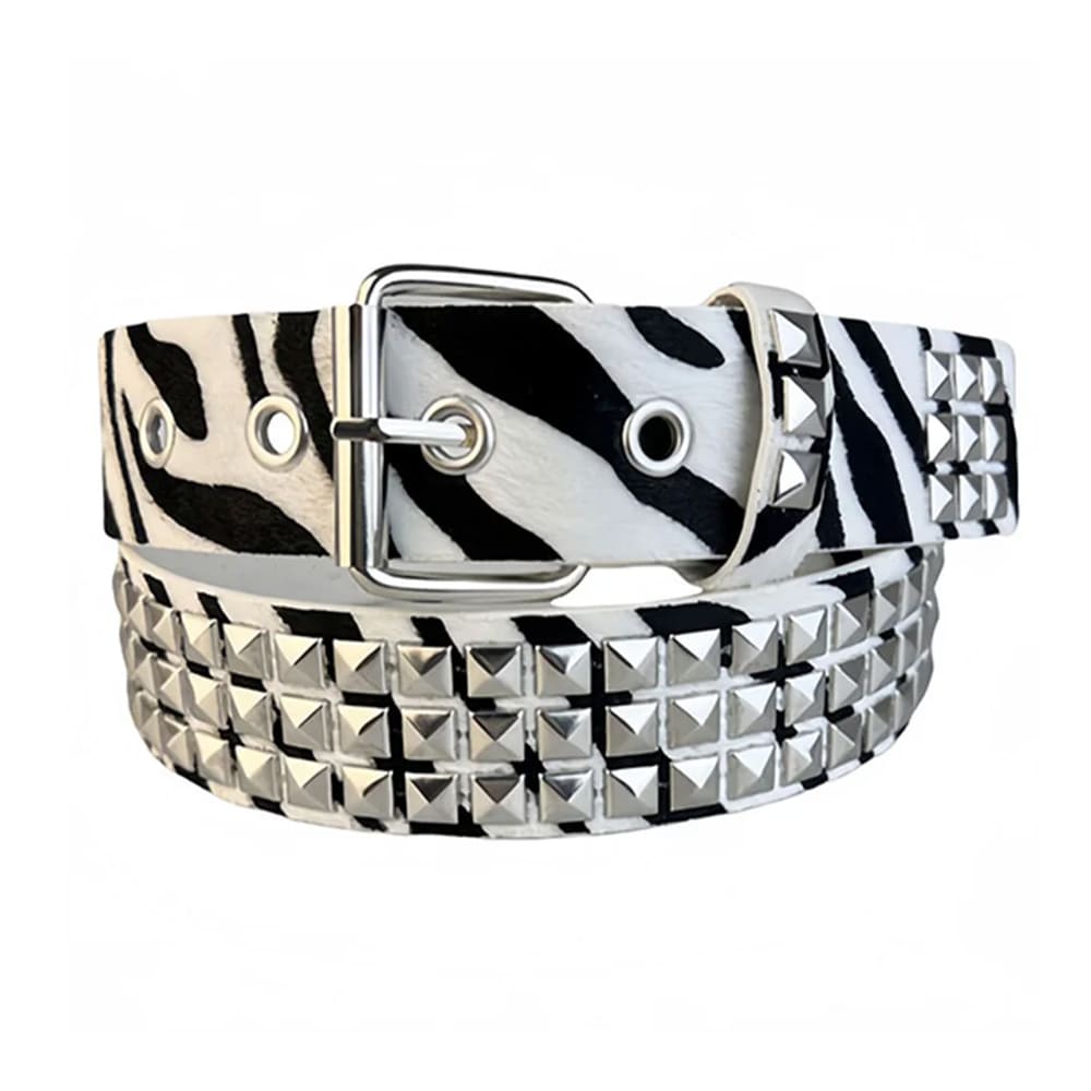 y2k zebra studded belt boogzel clothing