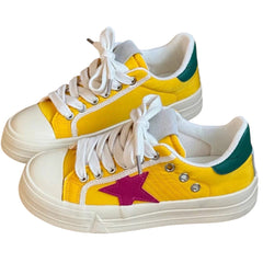 yellow and red star sneakers boogzel clothing