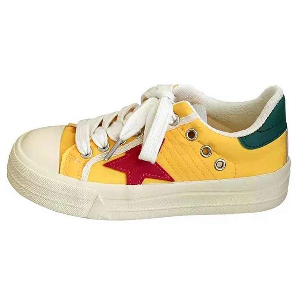 yellow and red star sneakers boogzel clothing