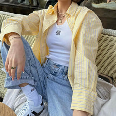 yellow striped shirt boogzel clothing