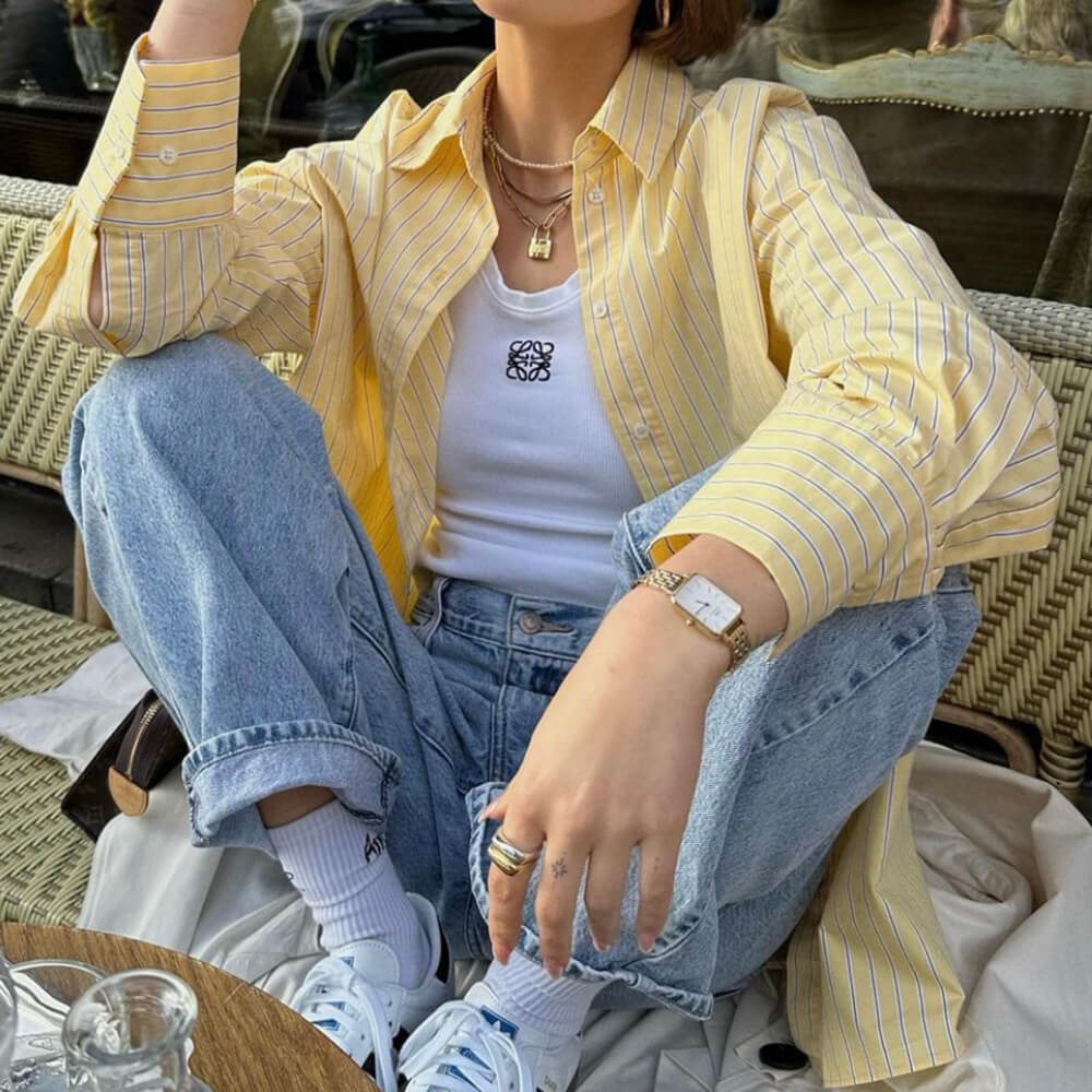 yellow striped shirt boogzel clothing