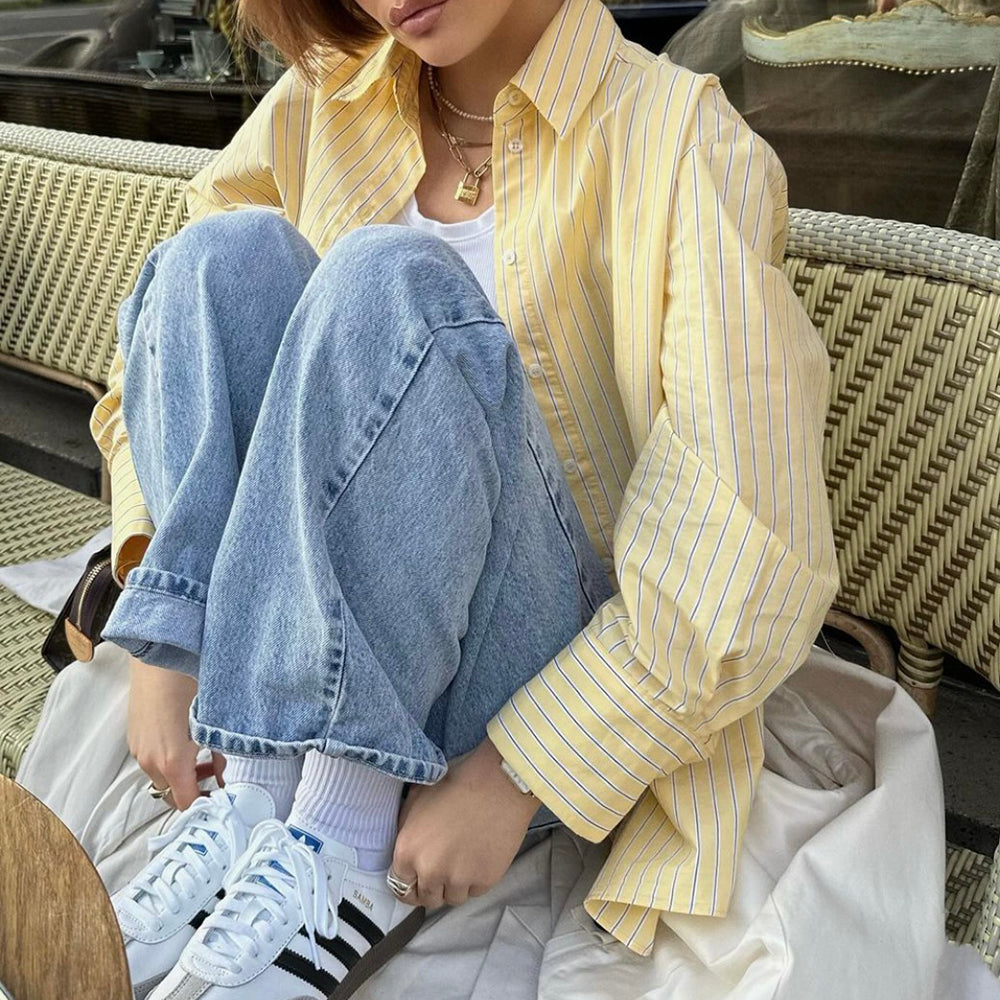 yellow striped shirt boogzel clothing