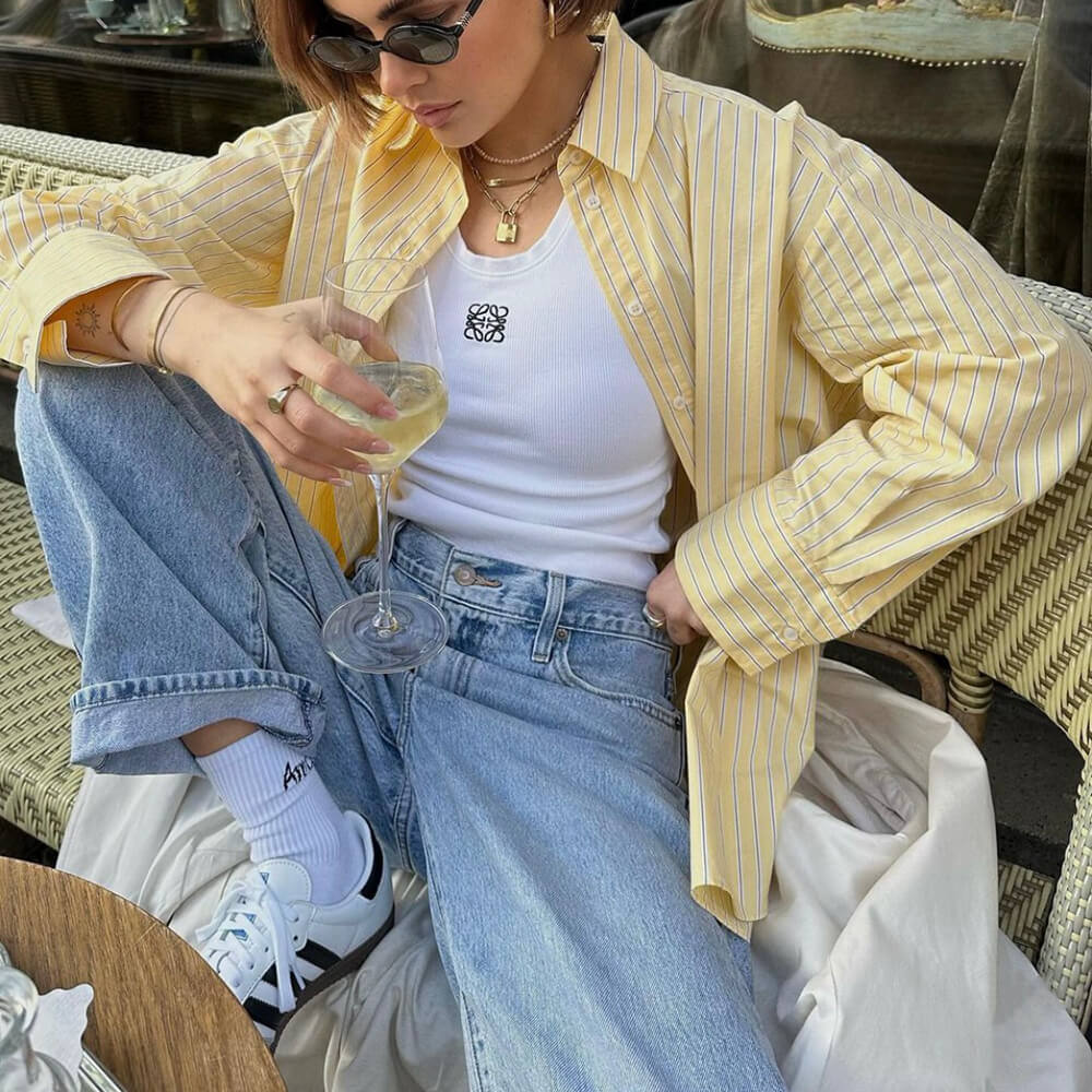 yellow striped shirt boogzel clothing